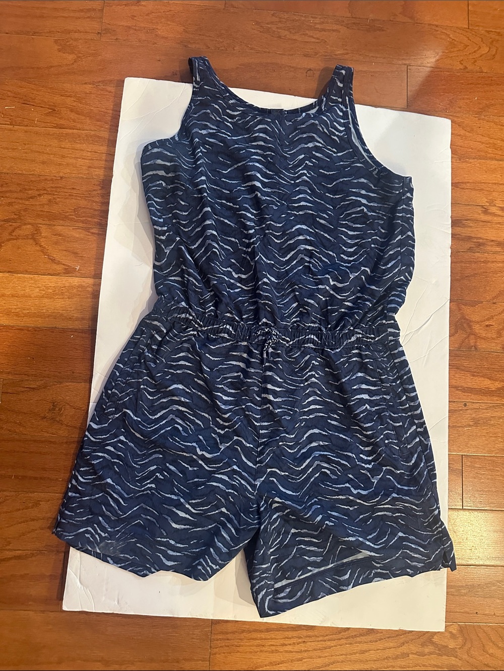 Athleta Navy Wave-Print Girls' Romper - Picture 1 of 5